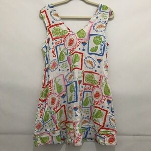 NWT Cynthia Rowley Linen Blend Colorful Graphic Print Mini Dress Size S